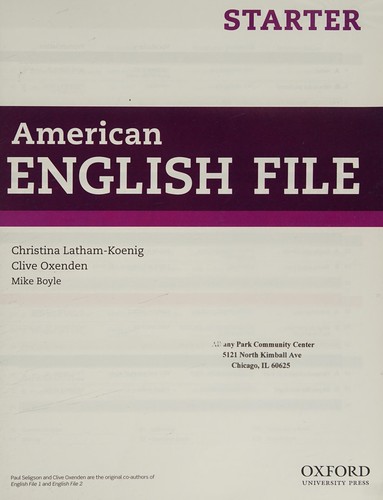 American English File Second Edition : Level Starter Student Book
