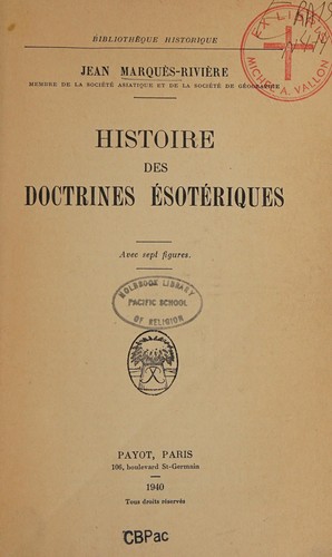 Histoire des doctrines ʹesotʹeriques