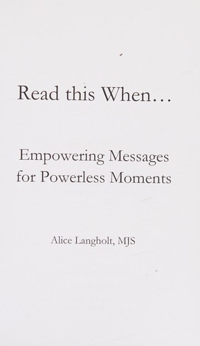 READ THIS WHEN...