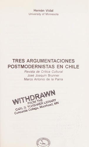 Tres argumentaciones postmodernistas en Chile