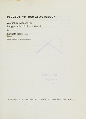 Peugeot 404 1960-72 autobook