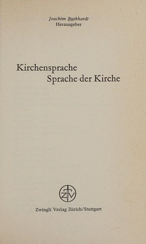 Kirchensprache; Sprache der Kirche