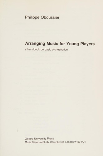 Arranging music for young players