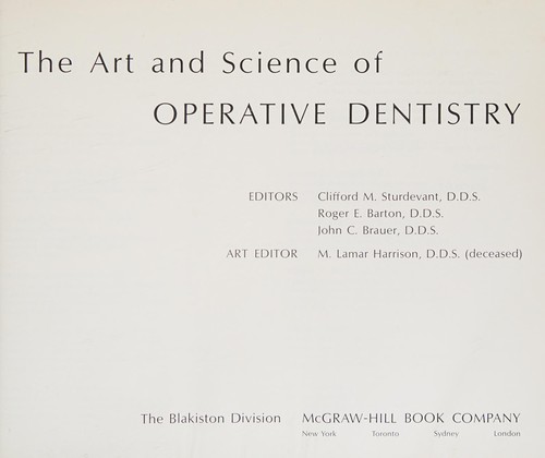 The art and science of operative dentistry