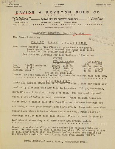 "Califlora reporter" Dec. 10th, 1952