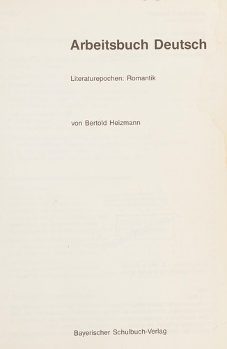 Arbeitsbuch Deutsch
