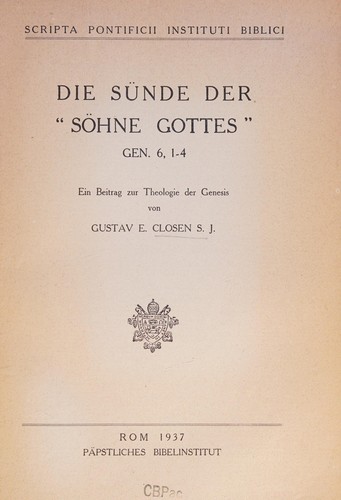 Die sünde der "söhne Gottes," Gen. 6, 1-4