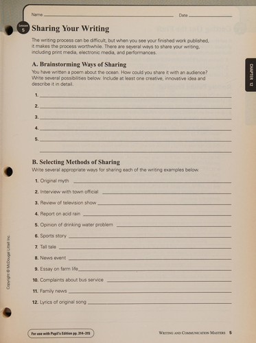 Language Network Writing and Communication Masters, Grade 9