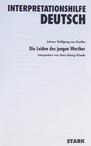 Johann Wolfgang von Goethe, Die Leiden des jungen Werther