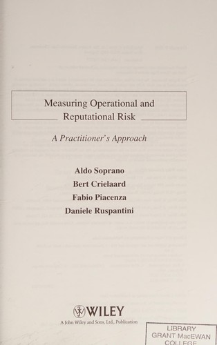 Measuring operational and reputational risk
