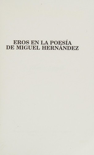 Eros en la poesía de Miguel Hernández