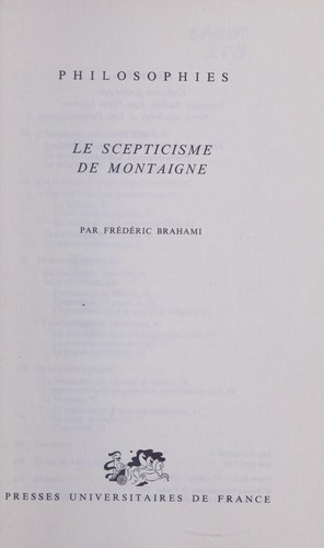 Le Scepticisme de Montaigne