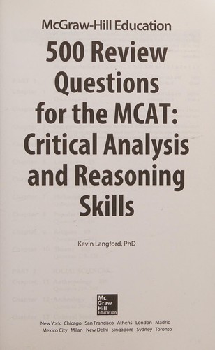 McGraw-Hill Education 500 Review Questions for the MCAT