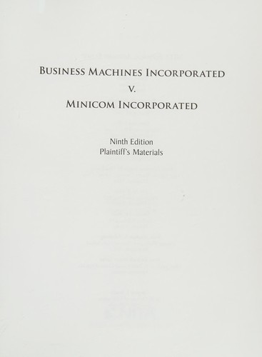Business Machines Incorporated v. Minicom Incorporated