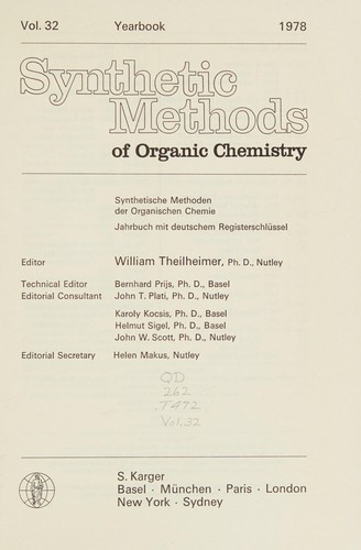 Synthetic Methods of Organic Chemistry, 1978