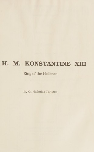 H. M. Konstantine Xiii