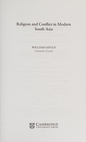 Religion and conflict in modern South Asia