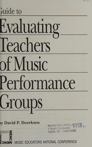 Guide to evaluating teachers of music performance groups