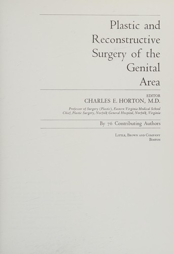 Plastic and reconstructive surgery of the genital area
