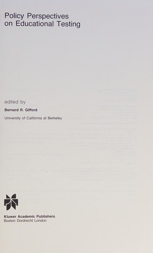 Policy perspectives on educational testing
