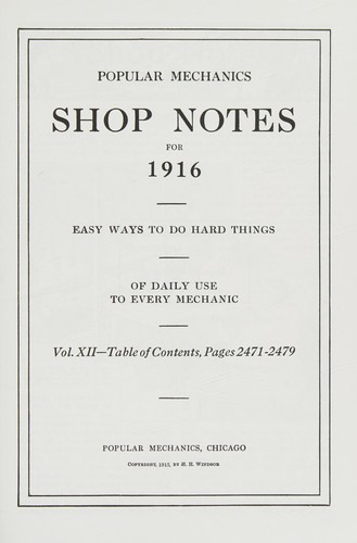 Popular mechanics shop notes for 1916. Vol. 12