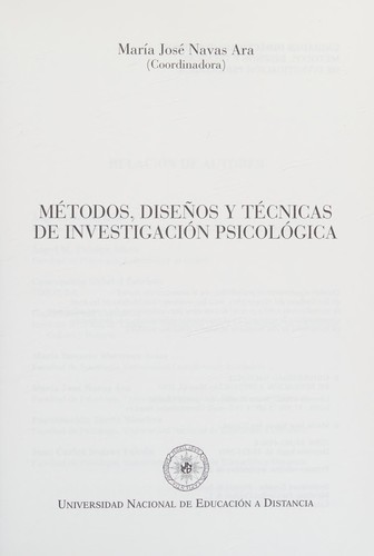 Métodos, diseños y técnicas de investigación psicológica
