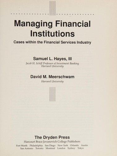 Managing financial institutions