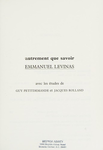 Autrement que savoir