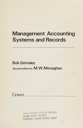 Management accounting systems and records