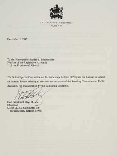 Interim report of the Select Special Committee on Parliamentary Reform (1993) on the role and mandate of the Standing Committee on Public Accounts