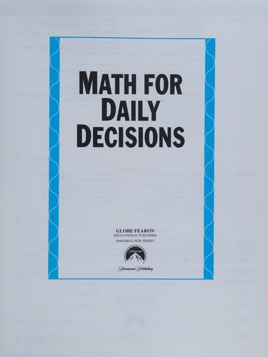 Math for Daily Decisions (Skills for Success)