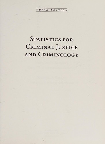 Statistics for criminal justice and criminology