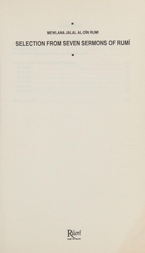 Selection from seven sermons of Rumi