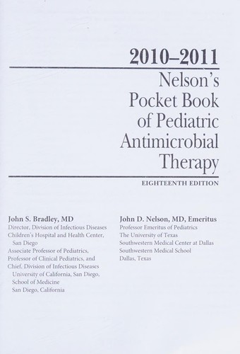 Nelson's Pocket Guide of Pediatric Antimicrobial Therapy