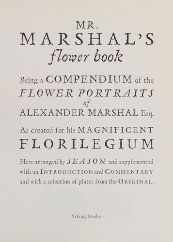 Mr. Marshal's flower book