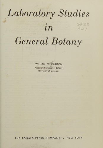 Laboratory studies in general botany