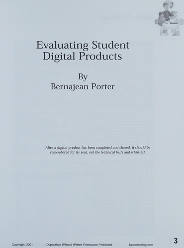 Evaluating Student Digital Products