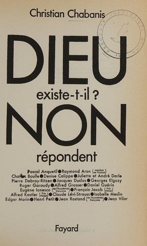 Dieu existe-t'il?