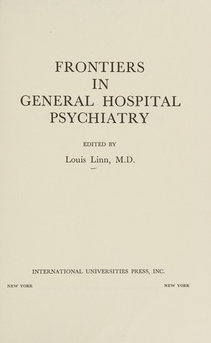 Frontiers in general hospital psychiatry