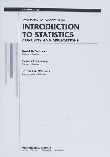 Test bank to accompany Introduction to statistics