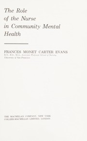The role of the nurse in community mental health