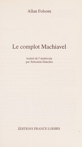 Le complot Machiavel