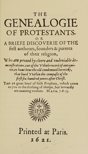The genealogie of Protestants, 1621