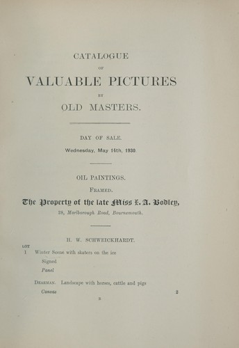 Valuable pictures by old masters of the Italian, Dutch and German schools