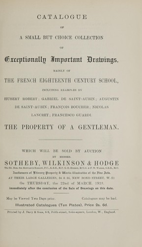 Exceptionally important drawings, mainly of the French eighteenth century school
