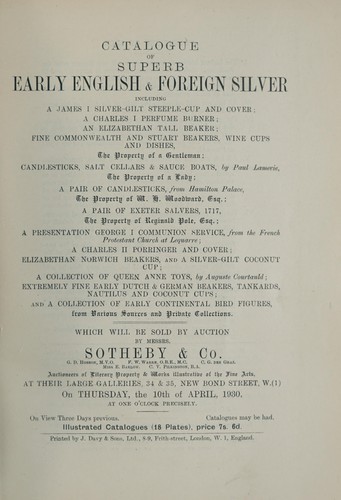 Superb early English & foreign silver