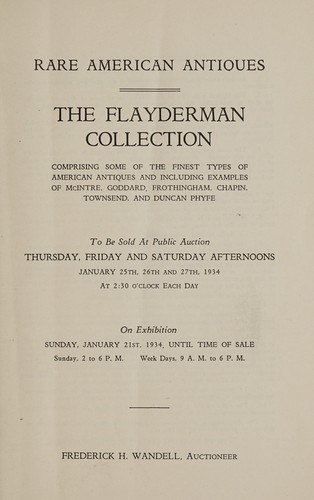 Rare American antiques; Flayderman collection