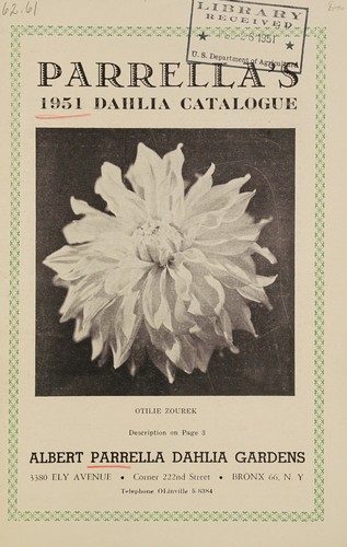 Parrella's 1951 dahlia catalogue
