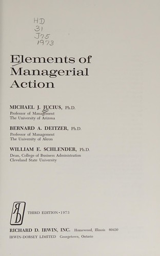 Elements of managerial action