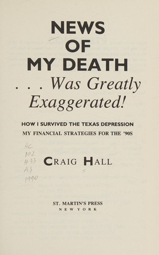 News  of my death- was greatly exaggerated!